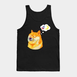 Laser Eyes Doge Shiba Inu To The Moon Tank Top